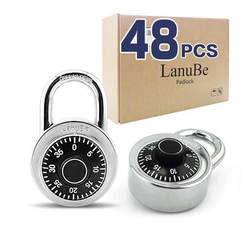 Lock Standard Dial Combination Lock, 2 in. Wide, with Different Black