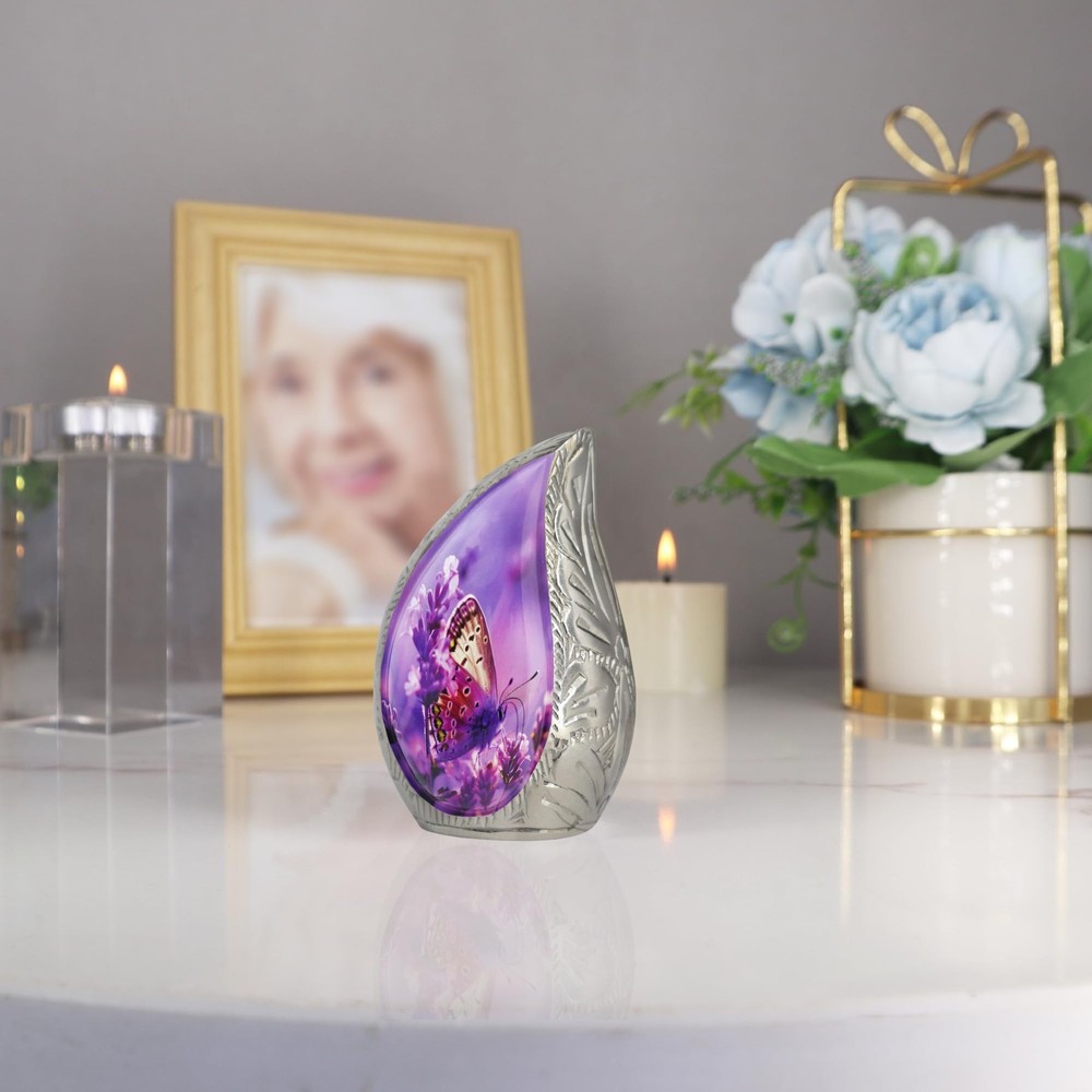 NANIURN Small Urns for Human Ashes Keepsake, / Purple