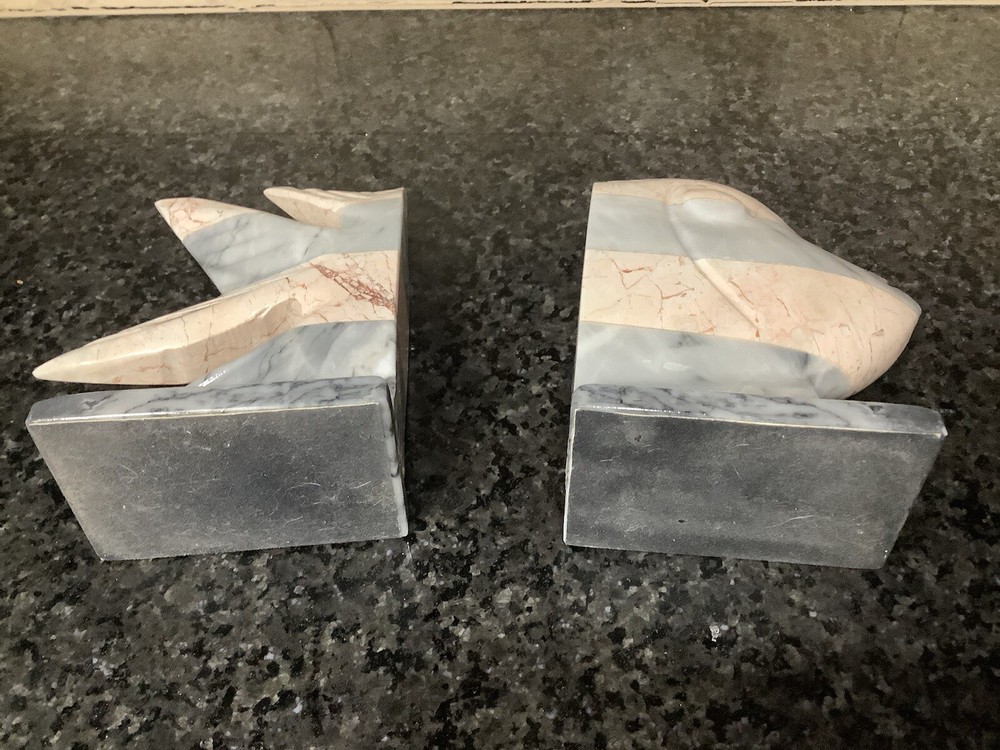 Pair of Marble Stone Fish Bookends