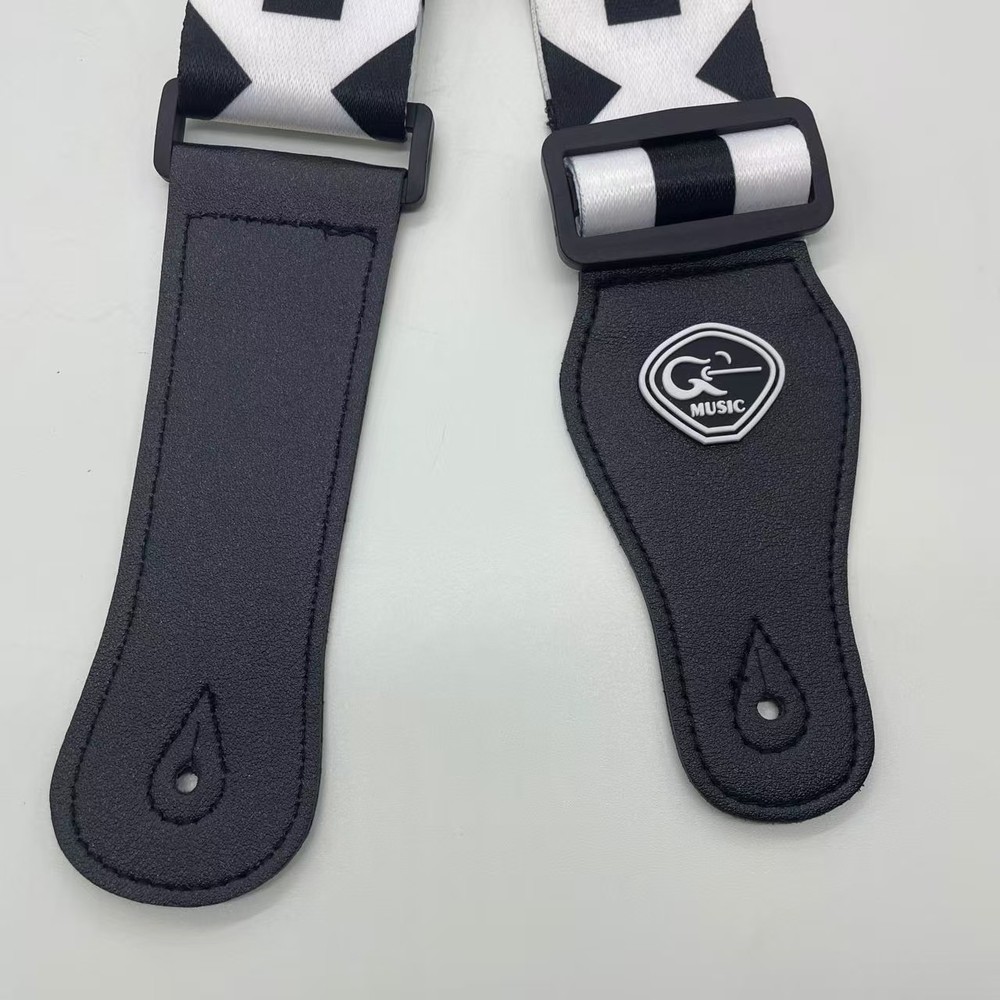 White & Black Letter Pattern - Guitar Strap High quality