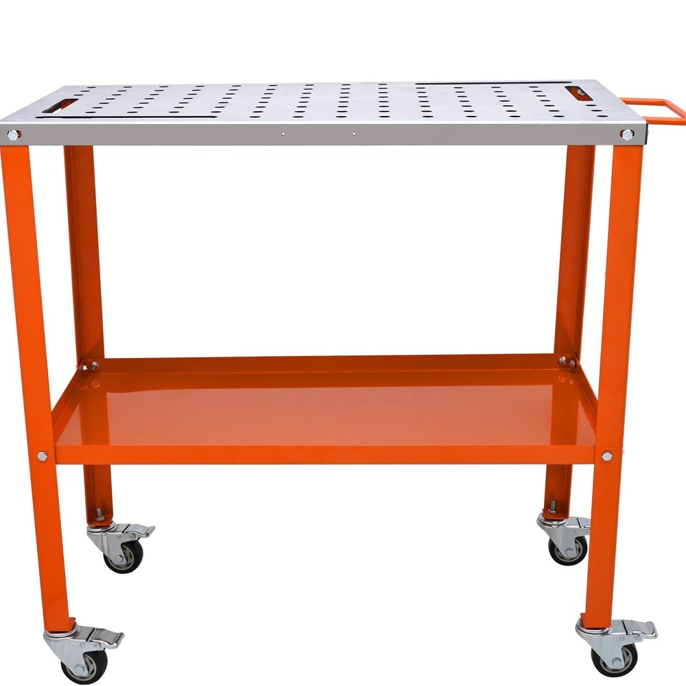 1200 LBS Welding Table Workbench Wheels Lockable Casters 4 Tool Slots