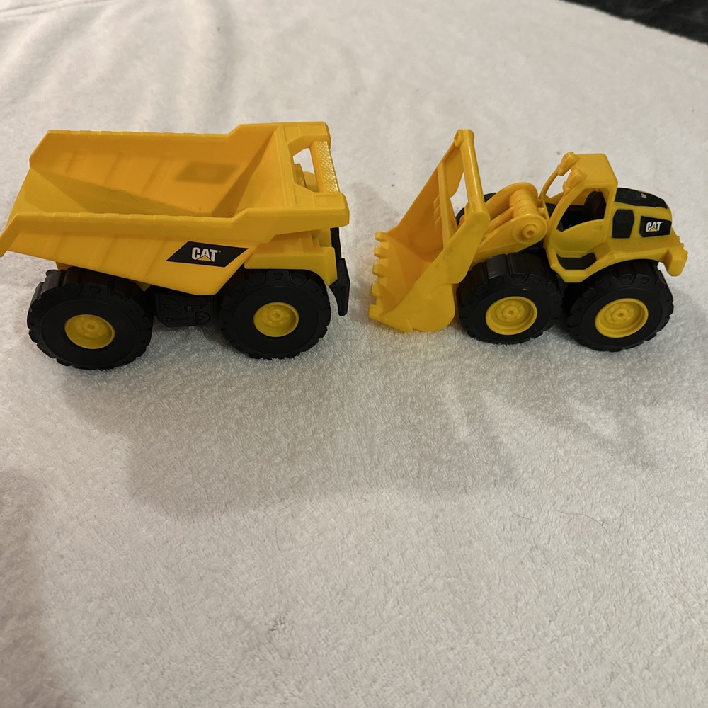 CAT Caterpillar Dump Truck 7” Yellow & Black Construction Plus Front End Loader