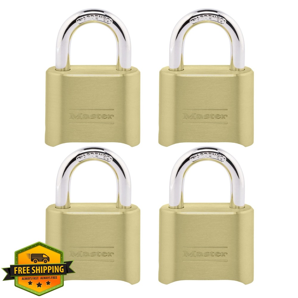 Master Lock 175EC4 Combination Padlock 4 Pack Small Gate Lock
