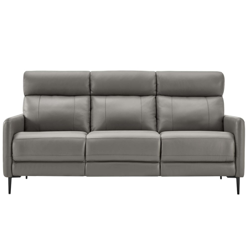 Modway Huxley Leather Sofa in Gray