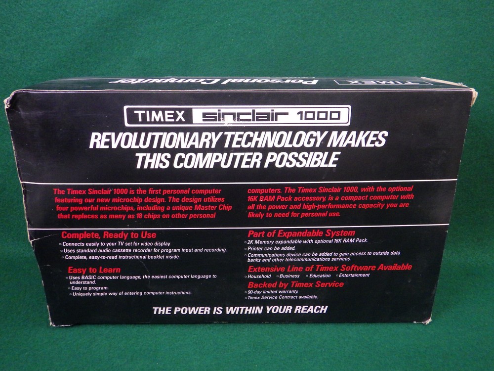 Vintage Timex Sinclair TS-1000 personal computer Untested w/box+accessories
