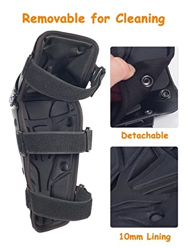 Movable Knee Shin Guard Pads 3 Sections Adjustable Breathable Standard Black