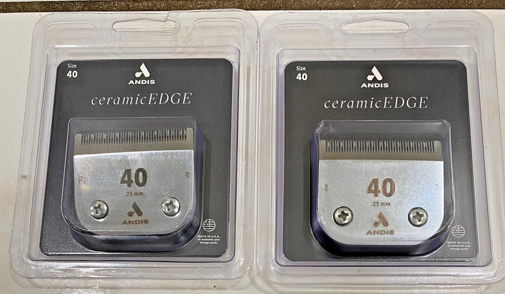 TWO PACK ANDIS Ceramic EDGE #40 25mm, NEW! GENUINE! SEALED!
