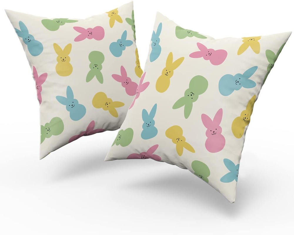 Spring Easter Pillow Covers 18" x (Pack of 2), Bunny