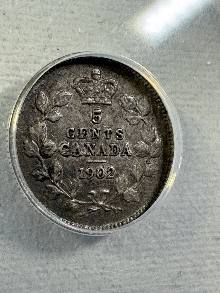 1902 Canada 5 Cents Graded VF 30 by ANACS