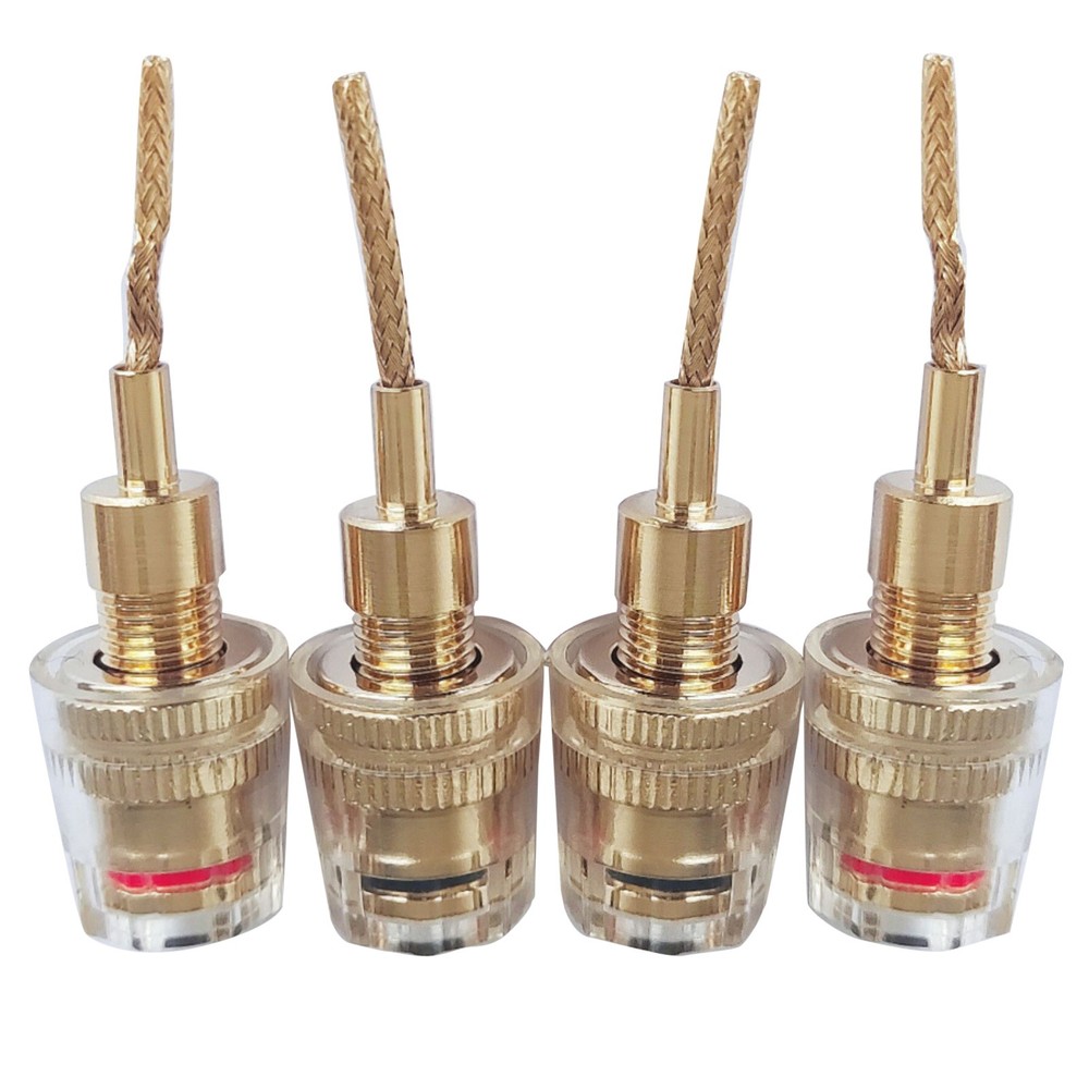 4* Replacement 4mm HIFI Cable Banana Adapter Socket Pin Interface(2mm) Connector