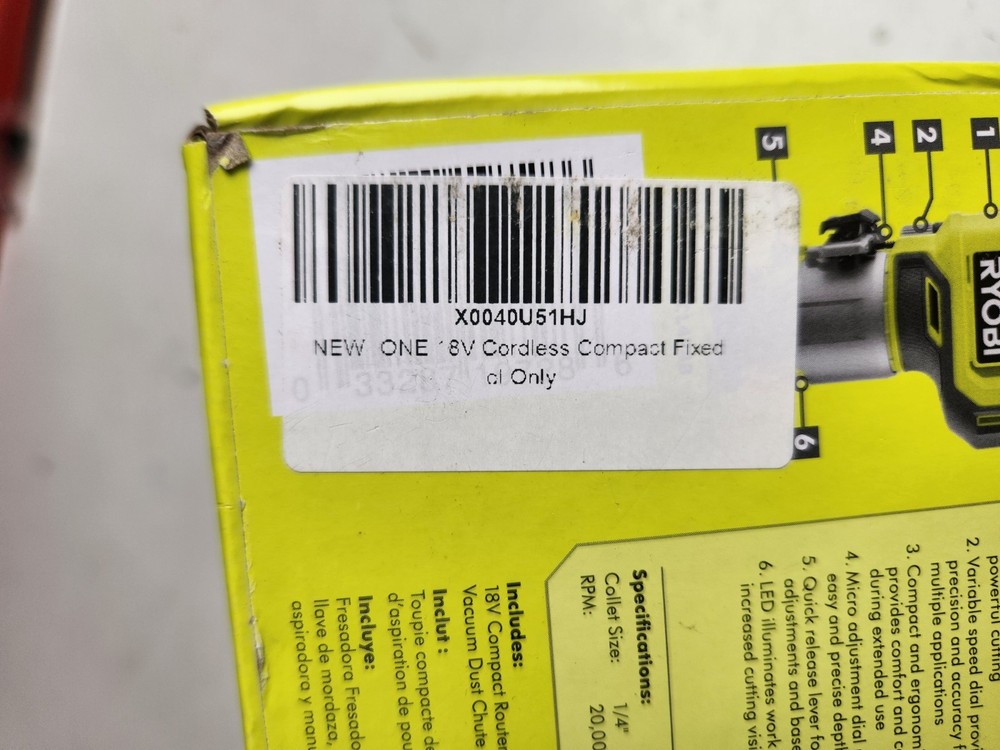RYOBI 18V ONE+ Compact Router PCL424B (Tool Only)