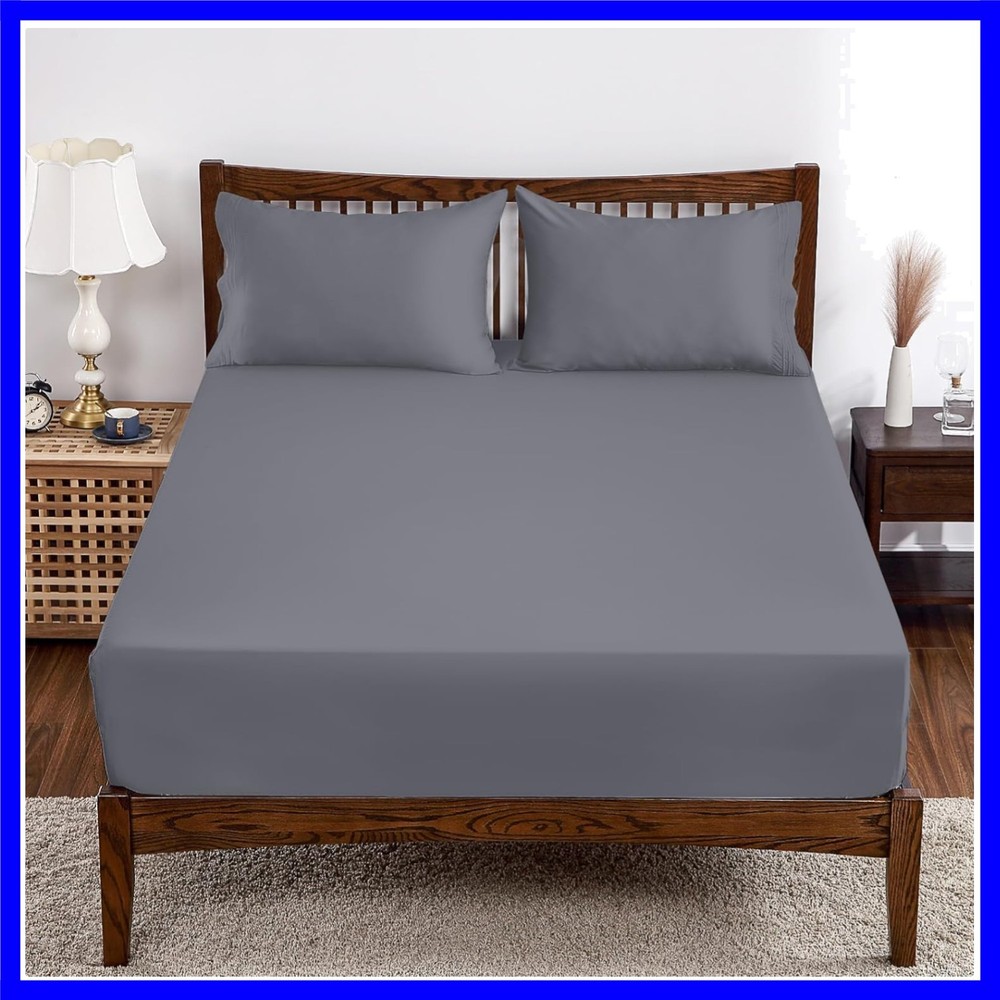 Bamboo Viscose Fitted Sheet King Size Only, 400 Thread Count, 8-16" Deep Pock...