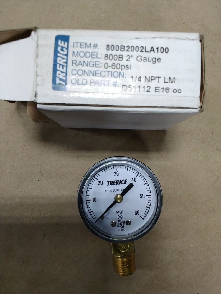 Trerice 800B2002LA100 Gauge 0-60 psi 2" Dia. E41