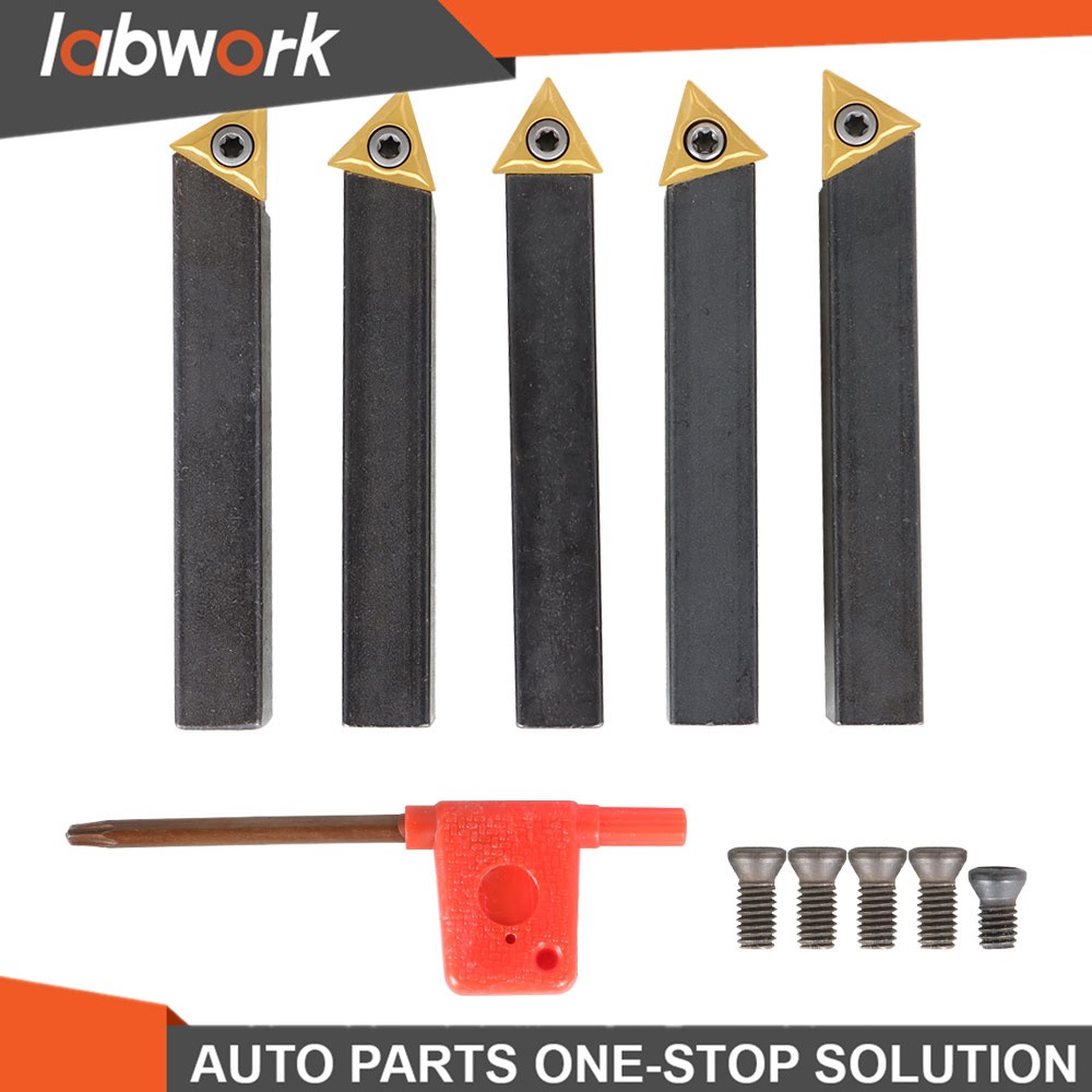 Labwork 5Pcs 1/2 Inch Indexable Carbide Insert Turning Tooling Bit Holder Set