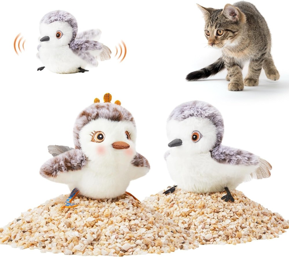 Realistic Flapping Sandpiper Cat Toy Pair