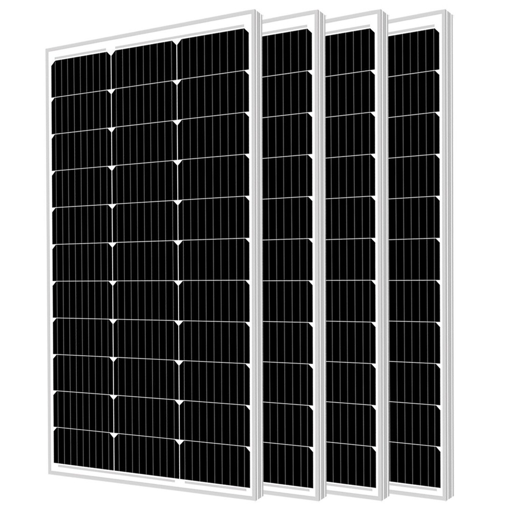 New Solar Panel 4pcs 100W 12V Monocrystalline Solar Panel with Solar Connector