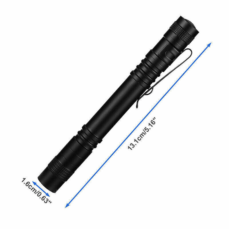 20Pack LED Flashlight Torch Clip Mini Pen Light Penlight Pocket Lamp Flashlights