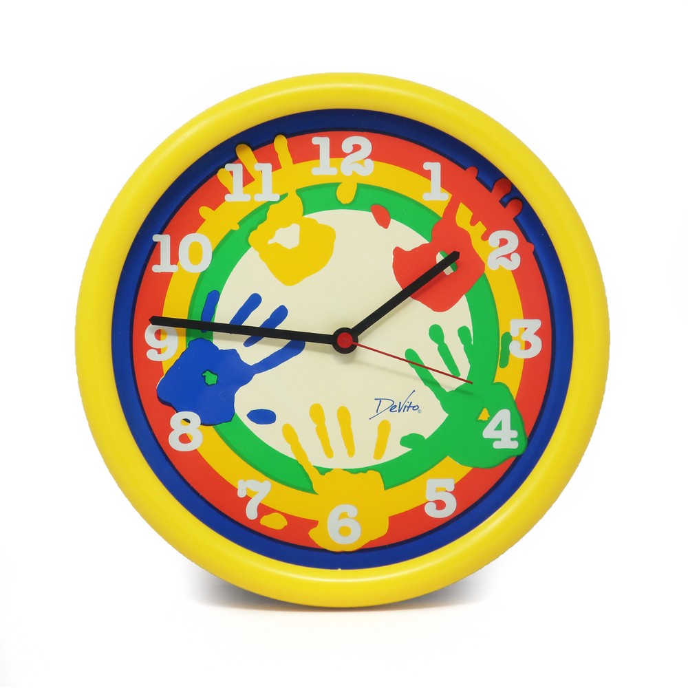 1980s Colorful Handprint Wall Clock by Devito