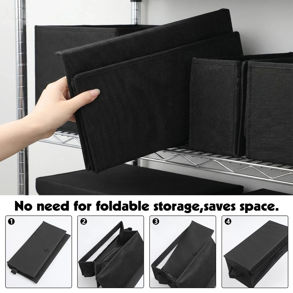 2 Pack CD Storage Box Case Holder w/ Handles and Lid, Stackable CD Organizer Box