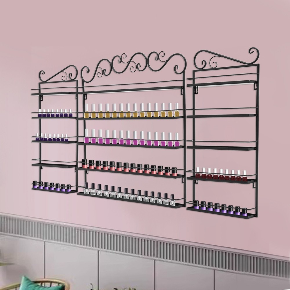 Wall Mounted Nail Polish Racks, Nail Polish Shelves Iron Rectangular NEW