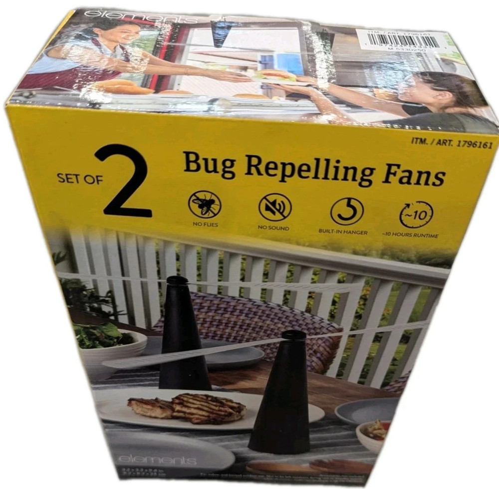 BRAND NEW - Elements Bug Repelling Fans - 2 Piece Set