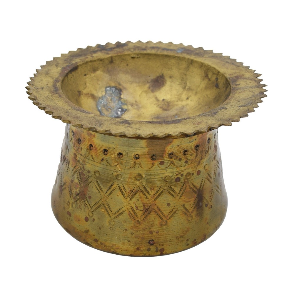 Vintage Solid Brass Middle Eastern Incense Ash Tray Set Stamped