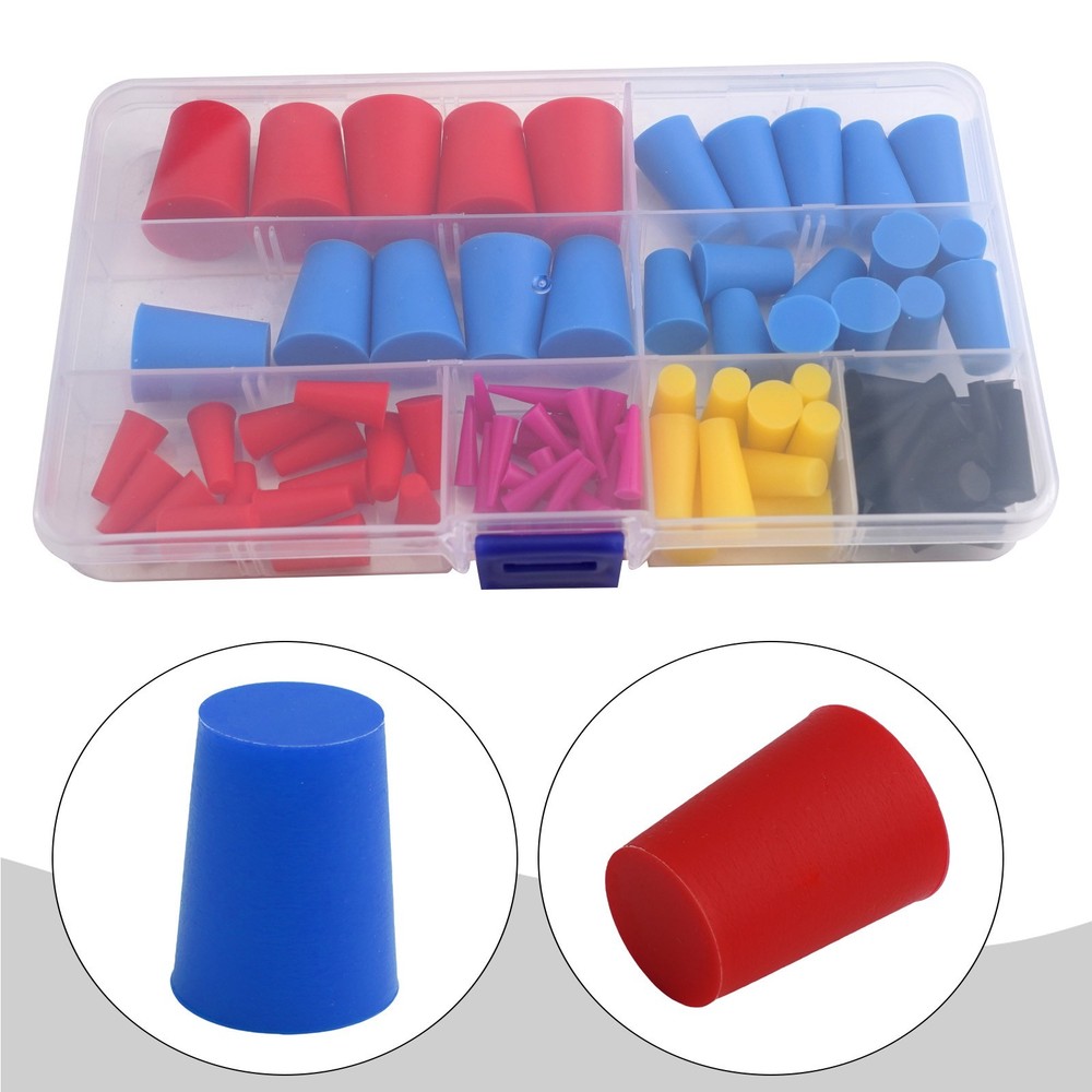 100 Pcs High Temp Silicone Rubber Tapered Kit,Silicone Assortment Kit