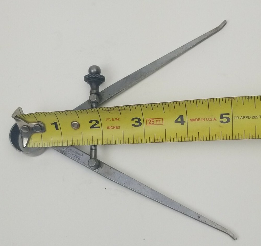 VINTAGE UNION TOOL CO. CALIPERS SPRING JOINT FLAT LEG INSIDE 5" MAX OPENING