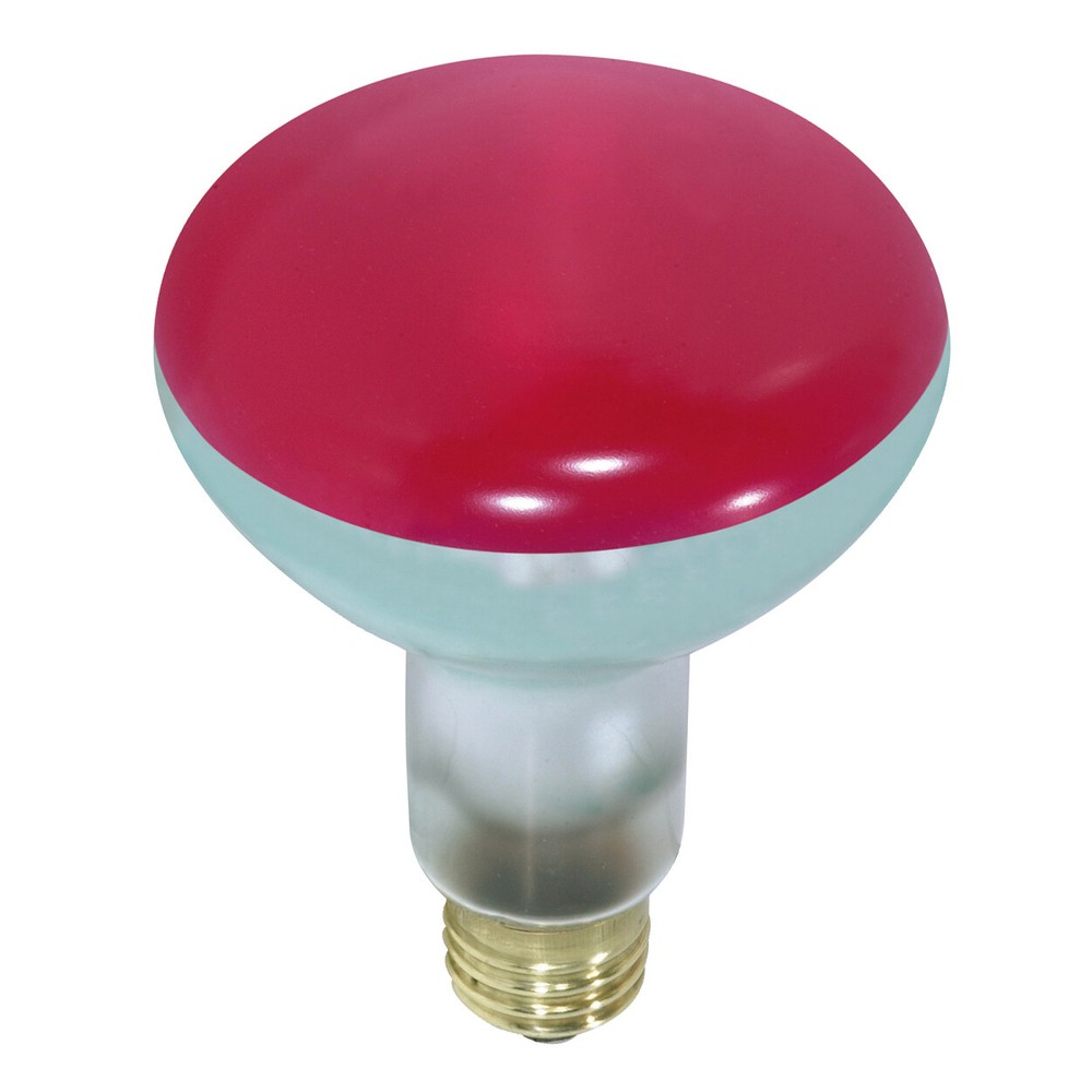 Satco S3240 RED Reflector Bulb 75W Watt BR30 Medium E26 Base Dimmable 120V