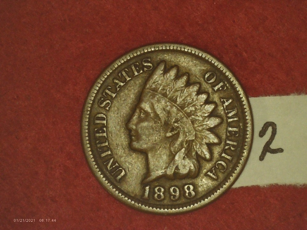 1898 X 2 Indian Head Cents