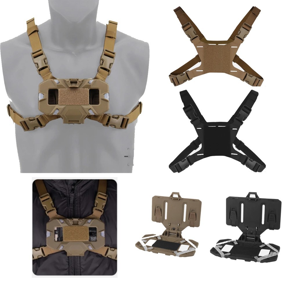 Tactical Vest Front Folded Navigation Board Admin Bag Phone Holder +Fixing Strap