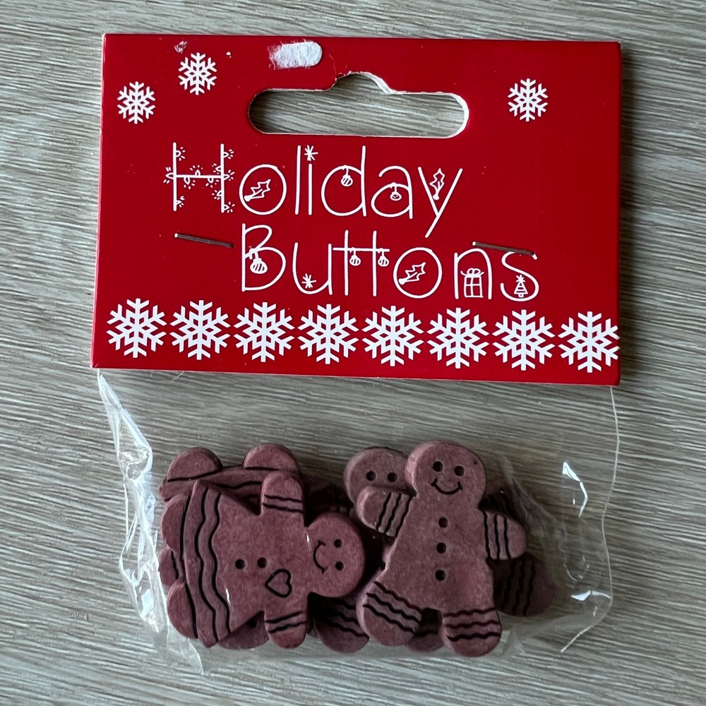 Gingerbread Men Holiday Buttons Flatbacks Embellishments