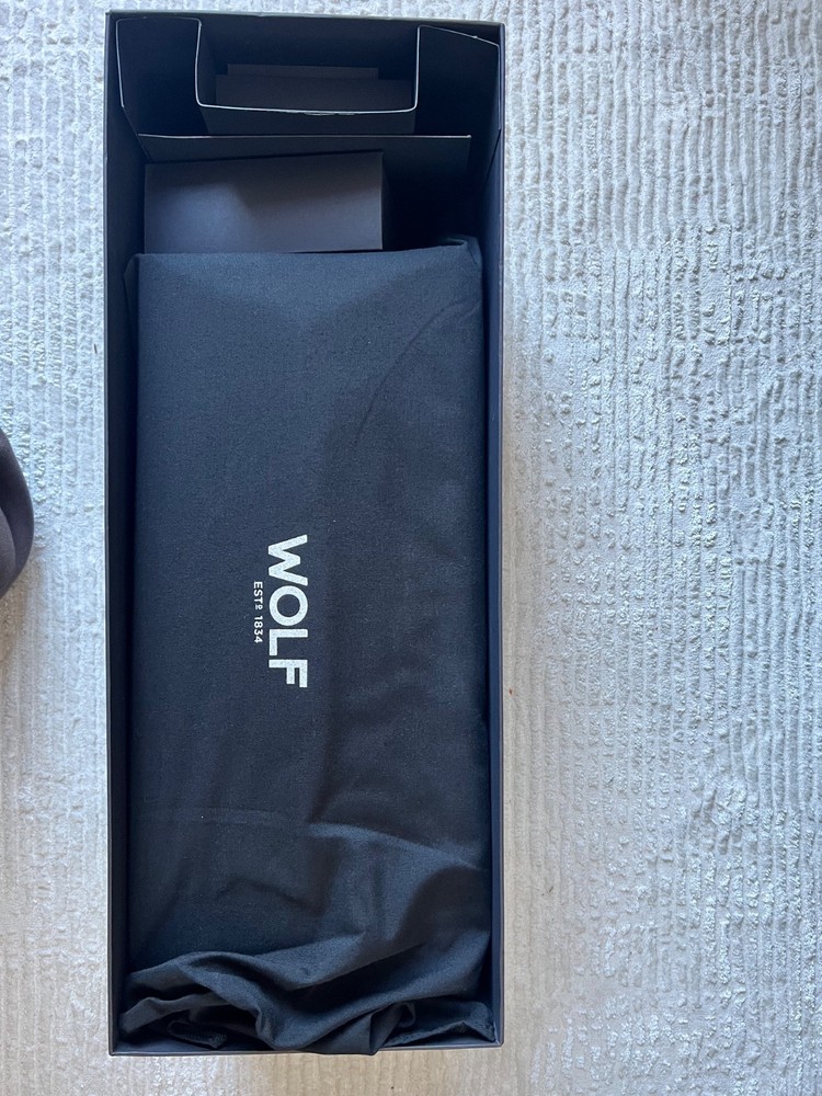New Wolf British Racing Triple Watch Winder With Storage - Black