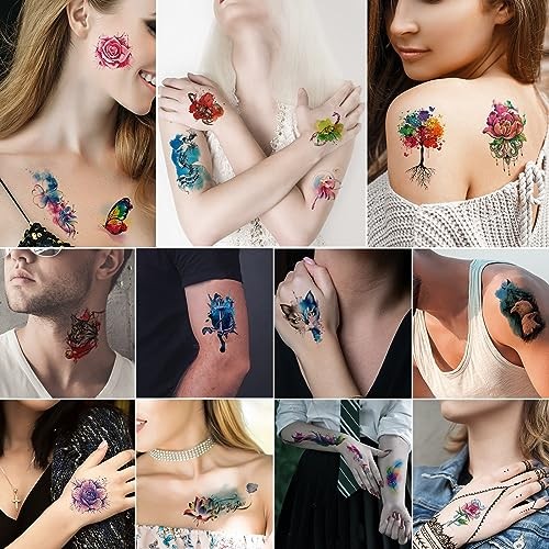 86 Sheets Temporary Tattoo, 14 Sheets Large Half Arm Fake Berry - 86 Sheets