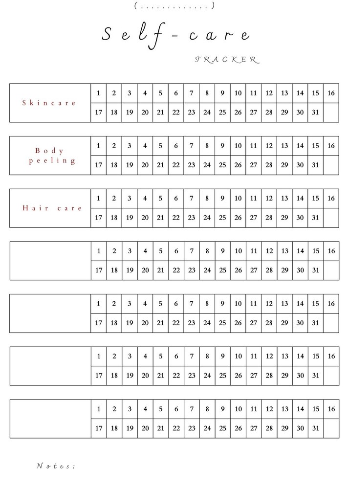 Printable Digital Skincare Planner