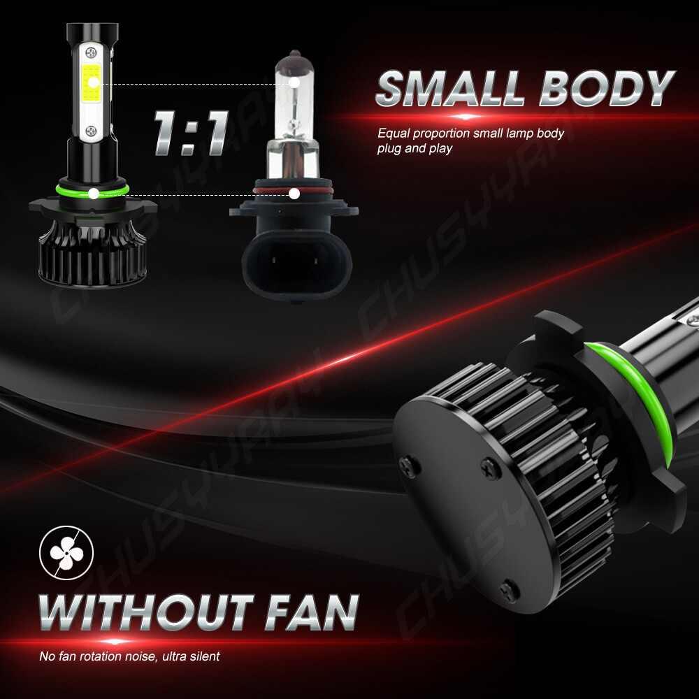 4x For Honda Civic 2006-2011 LED Headlight High Low Beam Bulbs Combo Kit