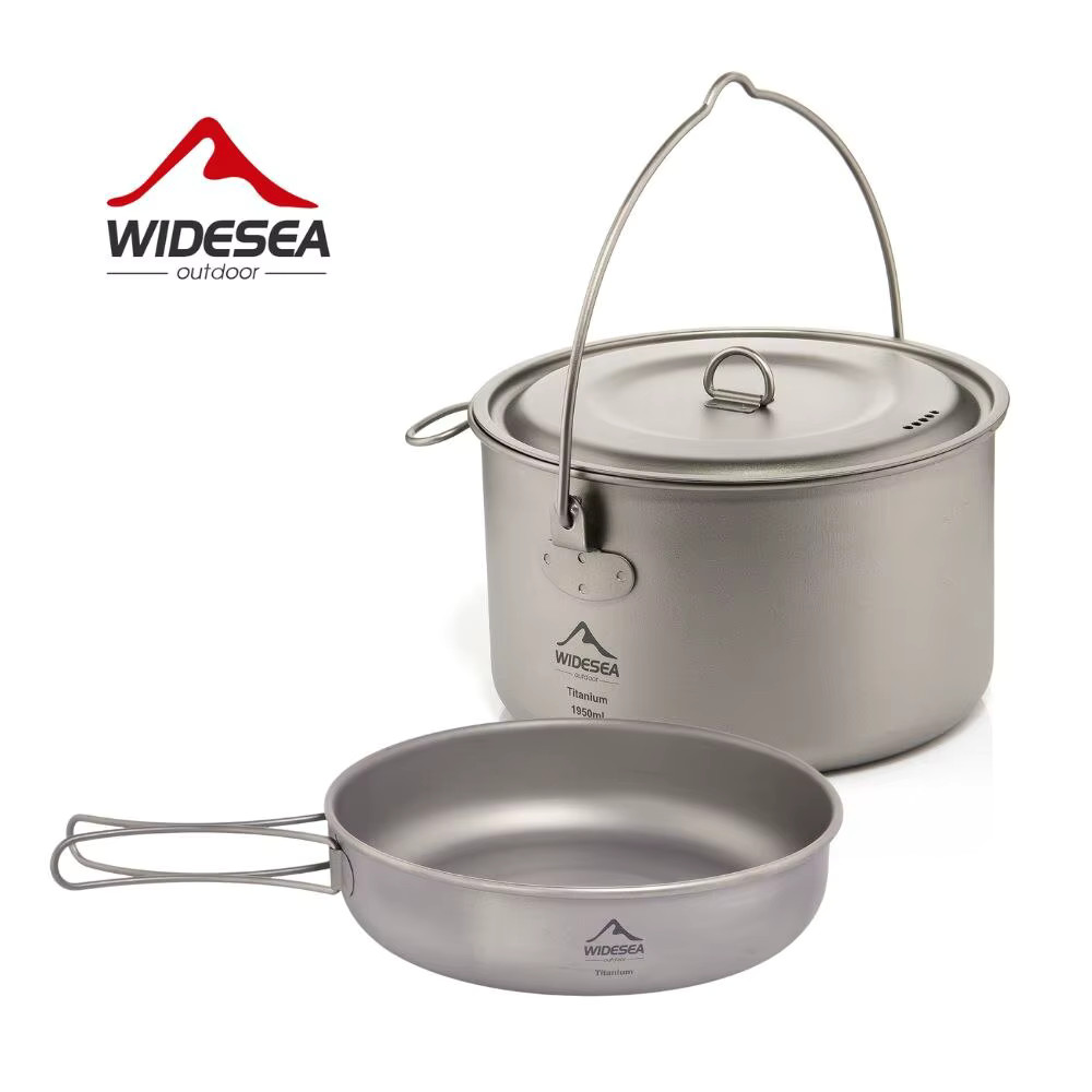 Camping Tableware Titanium Cookware Set Tourism Cauldron
