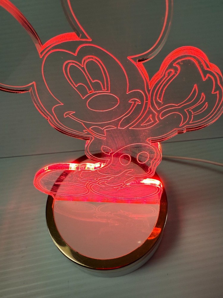 MICKEY MOUSE 3D LED CORDED NIGHT LIGHT ,SHELF/DESK LIGHT DISPLAY MULTI COLOR