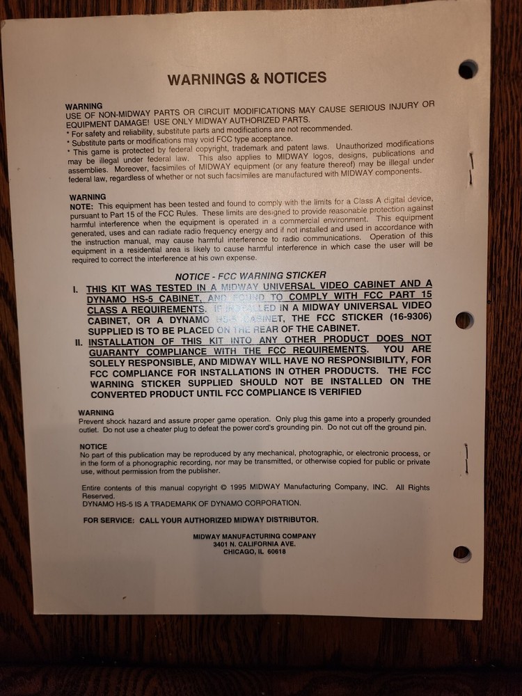 Mortal Kombat 1 & 3 Manuals + More Arcade
