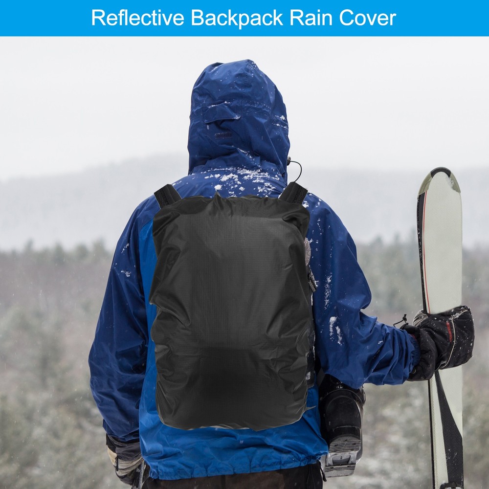 30-40L Backpack Rain Cover with Drawstring Bag, M, Black Checkered