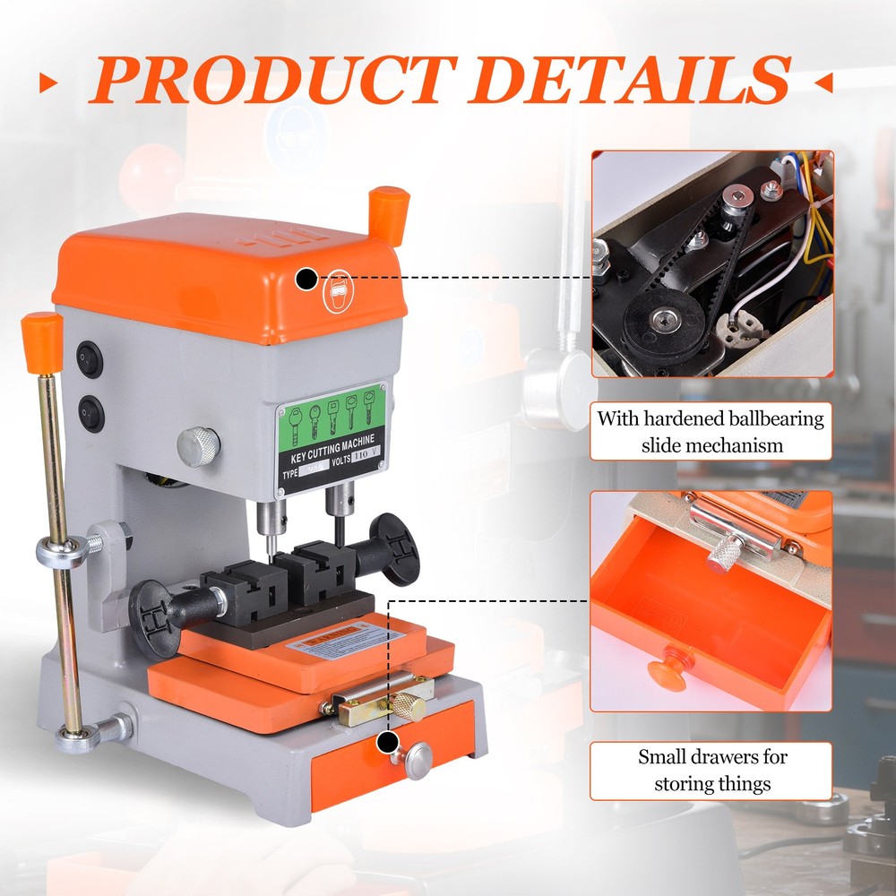 Key Cutting duplicating Machine Cutter Car Key Copier Locksmith Tools 110V-