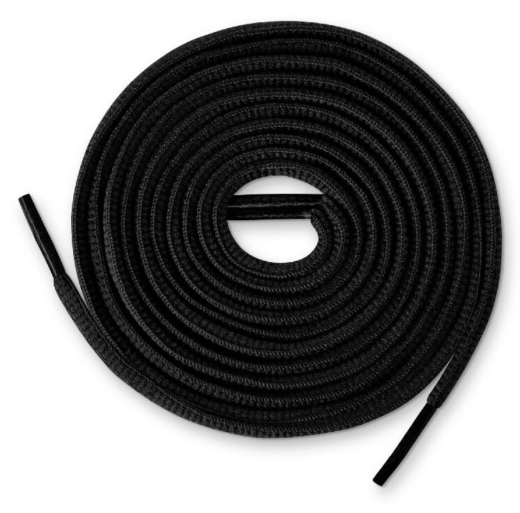 New OVAL Athletic Replacement Sneaker Shoelaces  45-47" Shoe Laces Strings Black
