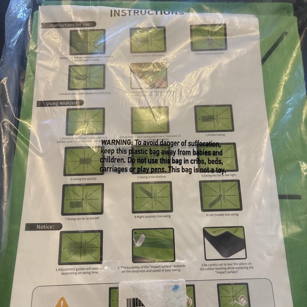 GOLF MAT Golf Hitting Mat, and Golf Training Mat for Swing Path Feedback NEW