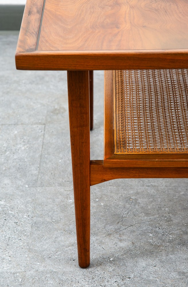 Mid Century Modern End Table Side Square Drexel Kipp Stewart Walnut Corner Mcm