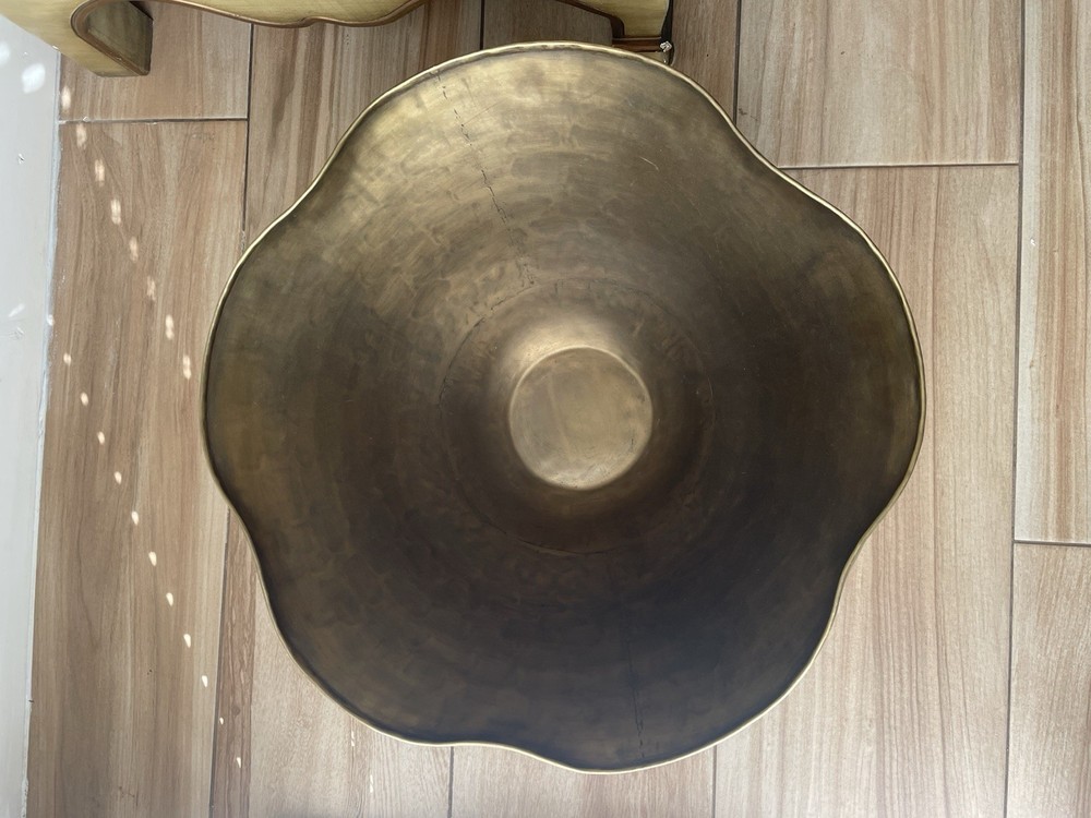 Pottery Barn Brass Large Bowl Planter Wavy Container Home Decor