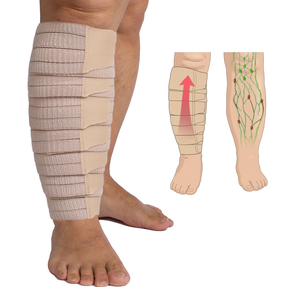 Femovaz® 1 PC Adjustable Lymphedema&Compression Wrap for Leg | Relieves Swelling