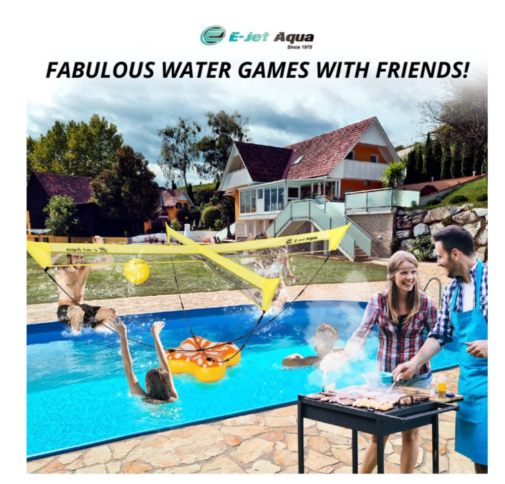 4 Square Volleyball Game Set - Pool Game Swimming Pool Four Square Net E-Jet