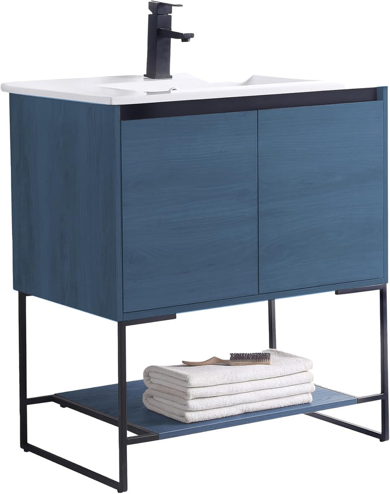 30" Modern Bathroom Vanity with Sink - Chic Space-Saving Solution