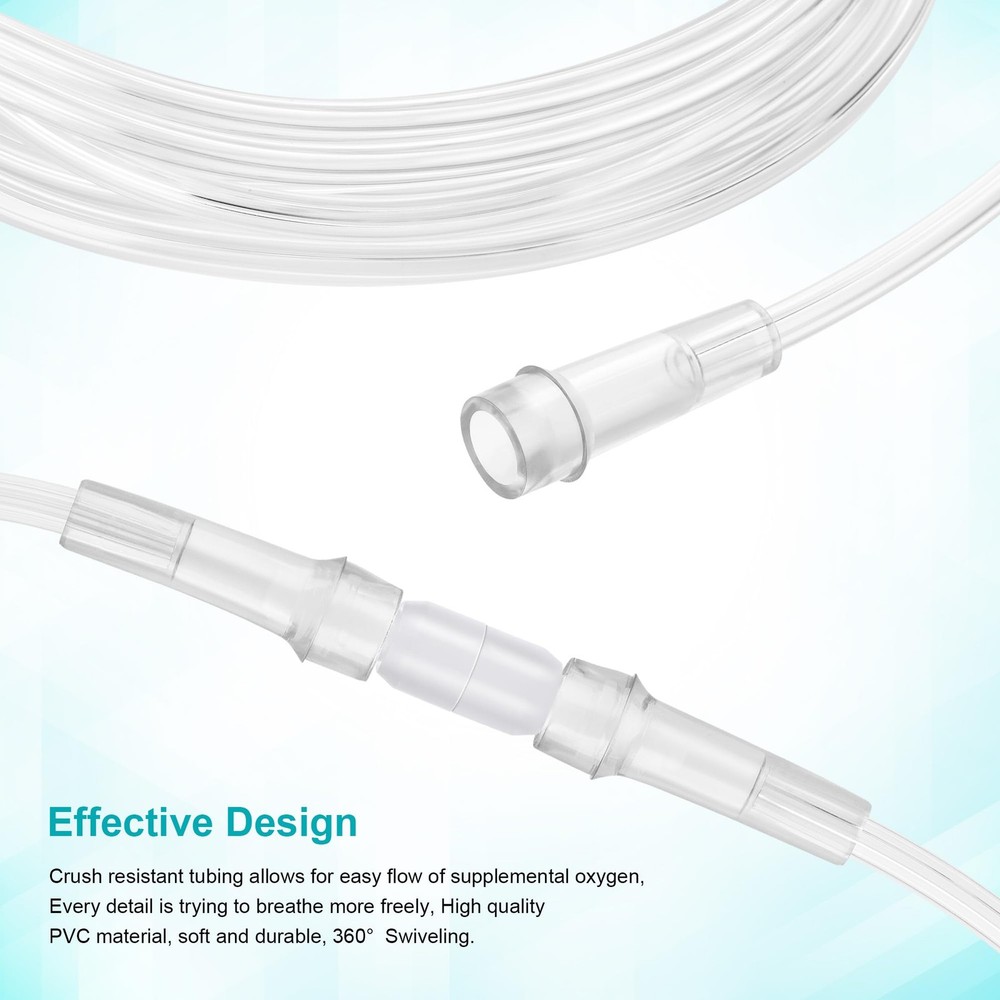 5 Pack Cannula Nasal 7 FT Super Soft 7 ft, Transparent - 7ft