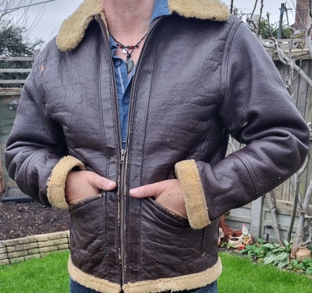 WW2 Original Flying Jacket Shearling Sheepskin Leather